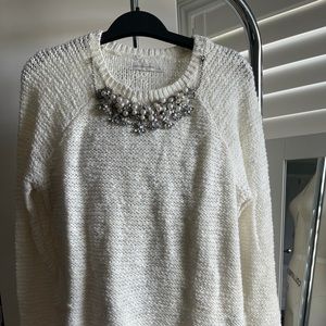 Abercrombie & Fitch Necklace White Sweater size L